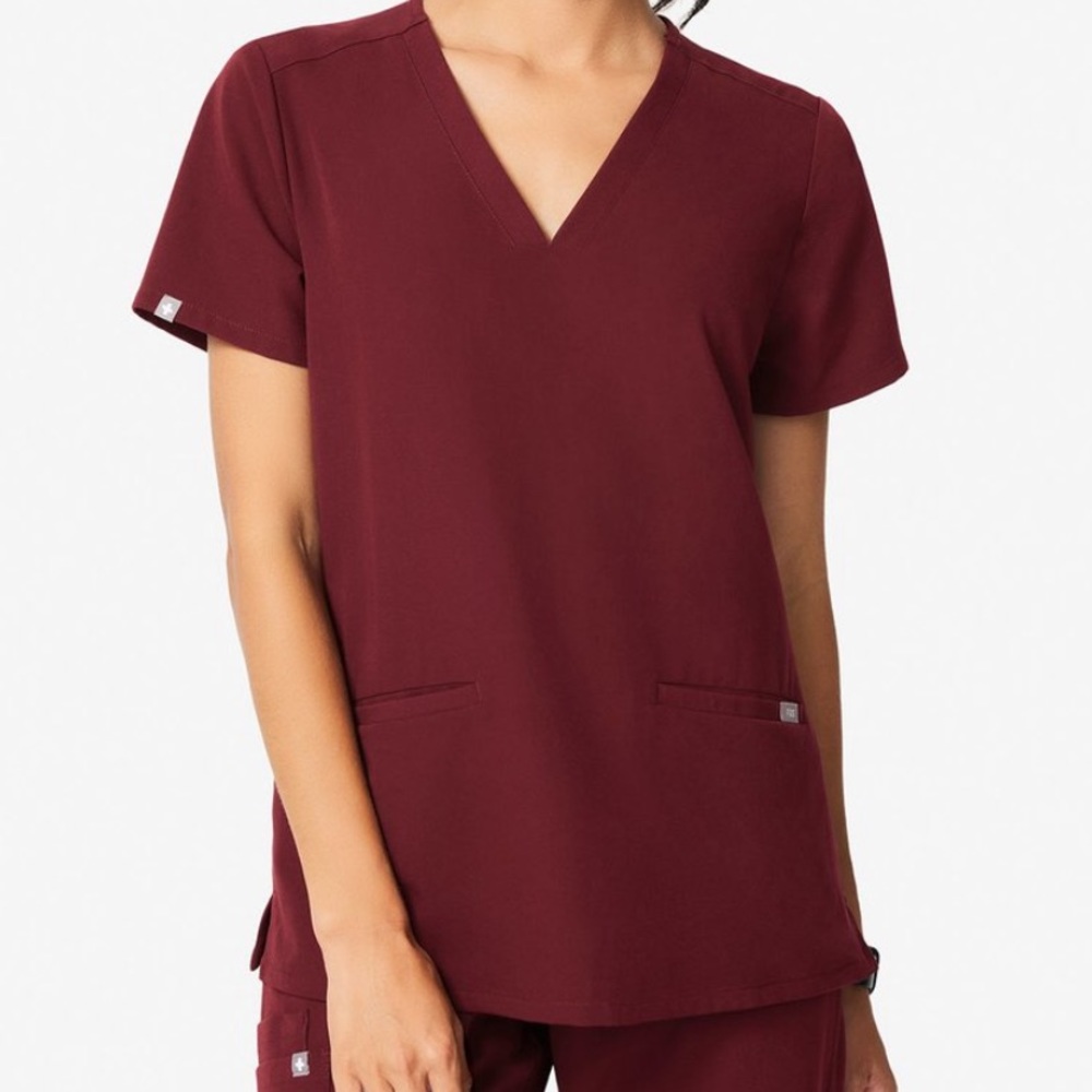 FIGS burgundy scrub top